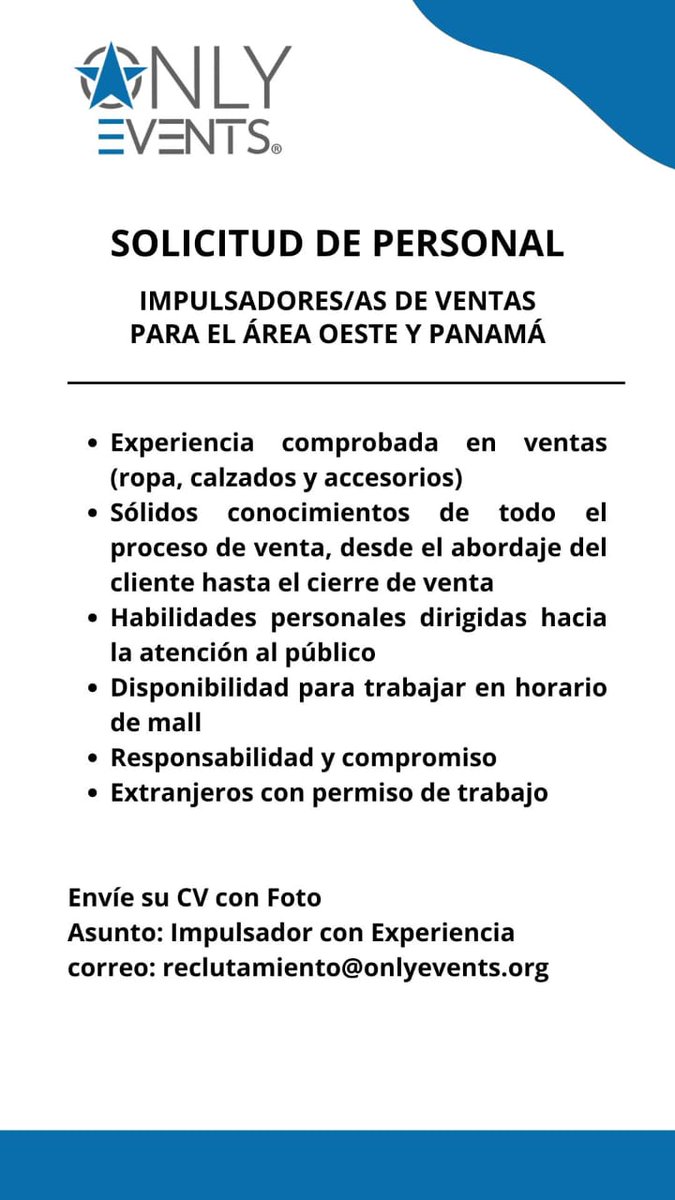 Oportunidad de Empleo 
.
.
. 
#venezolanospty #venezolanosenpty #empleo #medicinas #salud #alquileres #habitaciones #serviciopublico #ayudas #vacantes #Panama #venezolanosenPanama #ventas #venezolanosenelextranjero #venezolanosenelmundo #venezuela #venezolanos