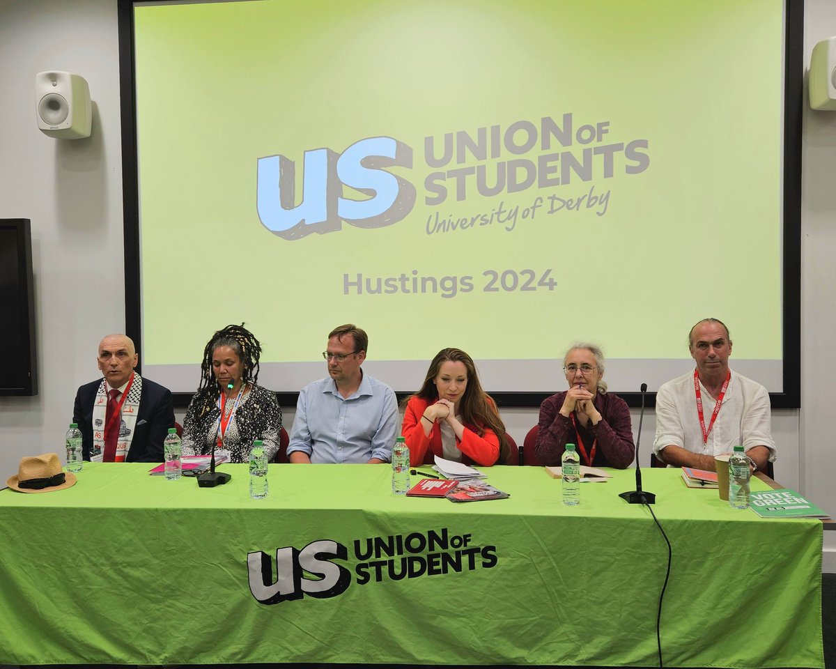 DerbyChrisW's tweet photo. I attended the Derby University election hustings today, where I highlighted the @WorkersPartyGB's policy on education, the NHS and housing, and the fact that a good society is attainable – it just requires political will, which both Labour and the Tories don't have. https://t.co/XrhFKC5DaY