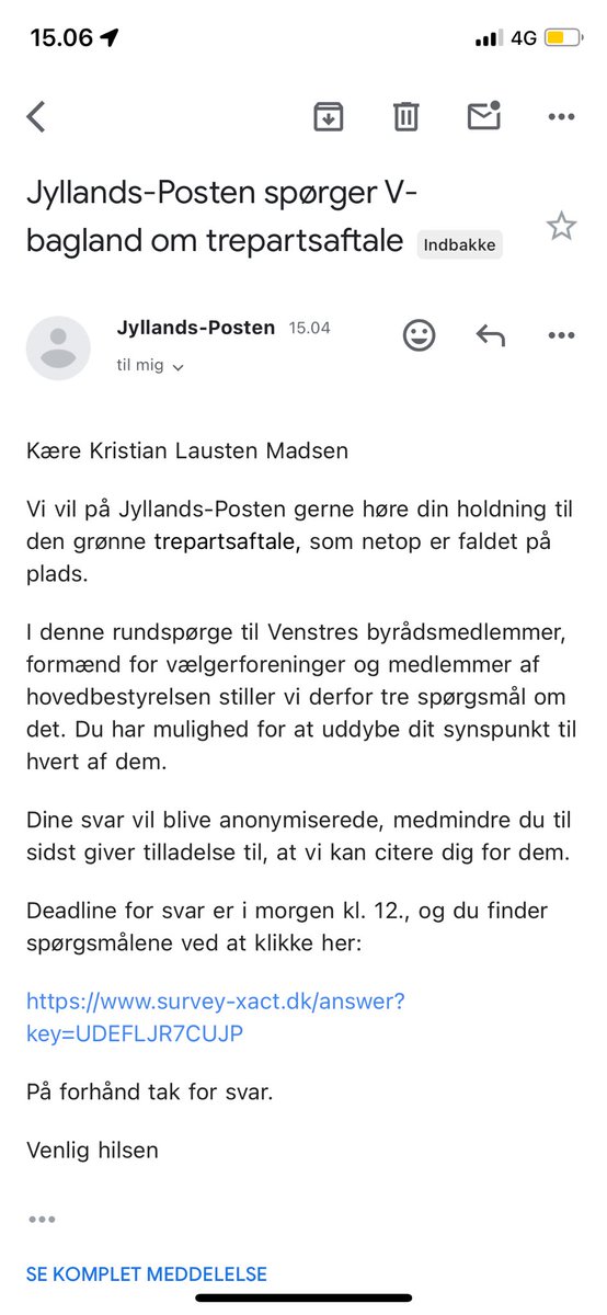 Kære <a href="/jyllandsposten/">Jyllands-Posten</a> 
Jeg synes godt om aftalen. 
Mvh. Kristian