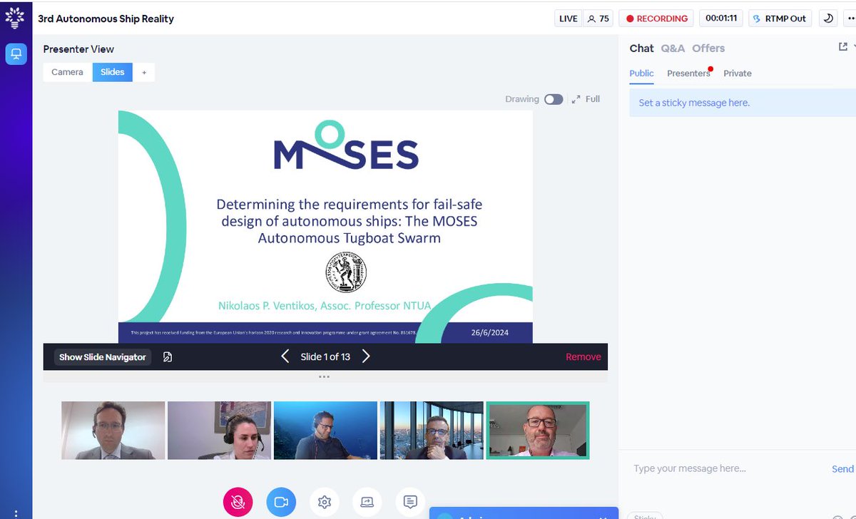 Our very own <a href="/niven_gr/">Nikolaos P. Ventikos</a>  just presented the results of a preliminary analysis that aimed to ensure the <a href="/mosesproject20/">MOSES</a>  Autonomous Tugboat Swarm achieves fail-safe behaviour by design.