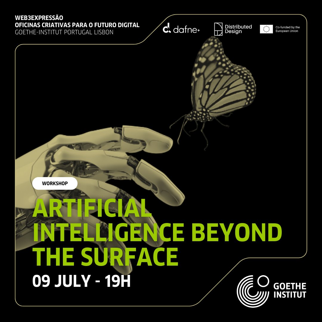 🌍Join the <a href="/Dafneplus_/">Dafne+</a> workshop with the Goethe Institute on July 9th! ✨João Gabriel Ribeiro will guide you through the multifaceted world of artificial intelligence, AI’s history, current state &amp; future possibilities 🤖👇
docs.google.com/forms/d/e/1FAI…