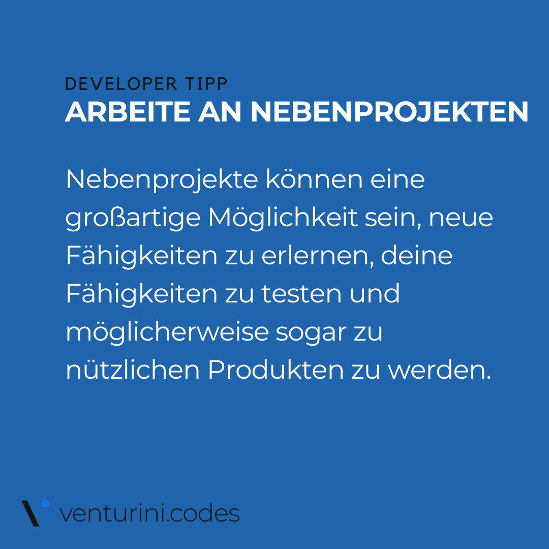 VenturiniCodes's tweet photo. Developer Tipp ✨
An kleinen Nebenprojekten zu arbeiten kann nützlich sein um deine eigenen Fähigkeiten zu verbessern und Neues zu lernen. 😊

#development #developertipp https://t.co/aEJviLYKF2
