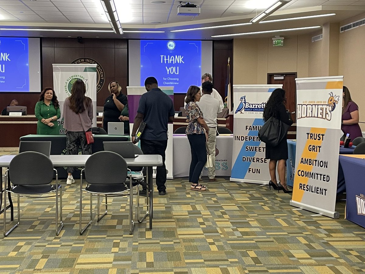 Happening now! <a href="/ChannelviewISD/">Channelview Independent School District</a> Teacher Job Fair. Meet us here! #ChooseChannelview