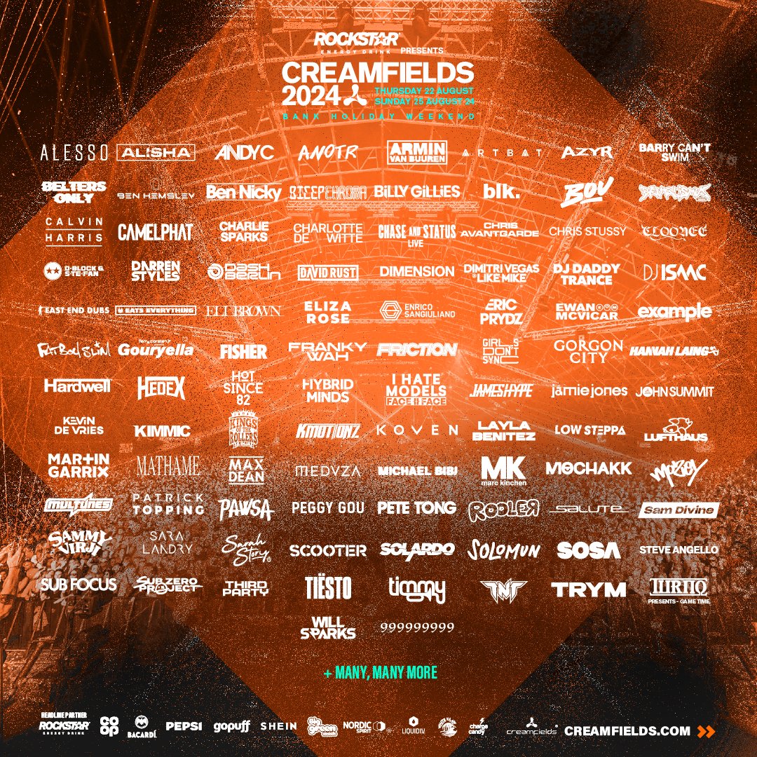 Creamfields's tweet photo. WHO’S READY TO DANCE? 💃🕺 Not long now until the biggest party of the summer, the lineup this year is our biggest yet and we can’t wait to see you all!

Spread the cost of your ticket price using payment options; Klarna, PayPal and our part-payment plan

https://t.co/0QjJS5nzg4 https://t.co/fX7hV1b3SV