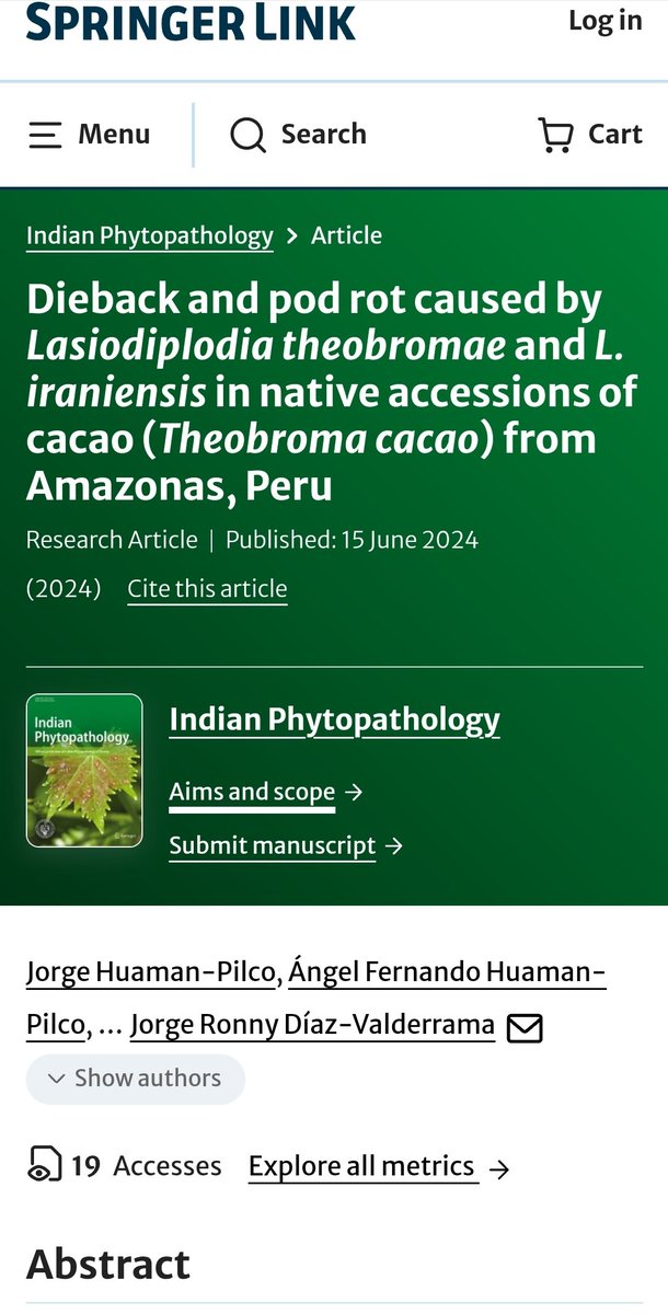 AngelFe31548929's tweet photo. Lasiodiplodia spp, are important plant pathogen as causing diedback and pod rot disease in cacao plantations on Amazon Peruvian Áreas,👀  https://t.co/s1fCQmlG5s https://t.co/FkhWkPSWTC