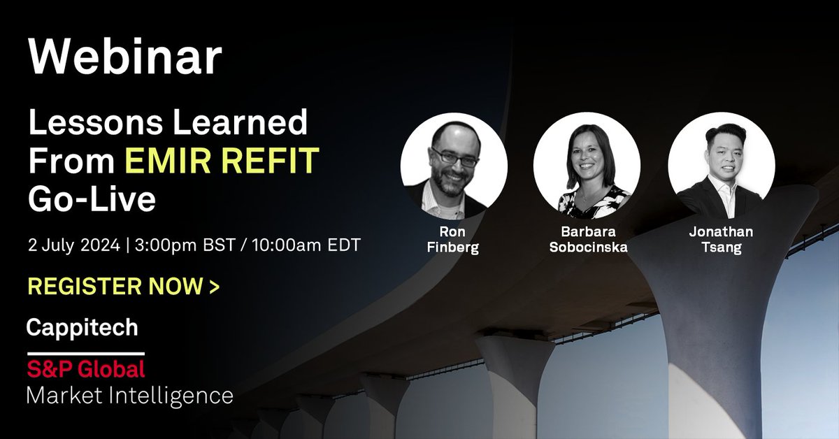 Don’t miss next week’s Lessons Learned from EMIR REFIT Go-Live webinar.

Join our experts as they share insights from the EMIR REFIT Go-Live - one of the most anticipated REFITS in the last decade.

Register now: hubs.la/Q02DbGxN0