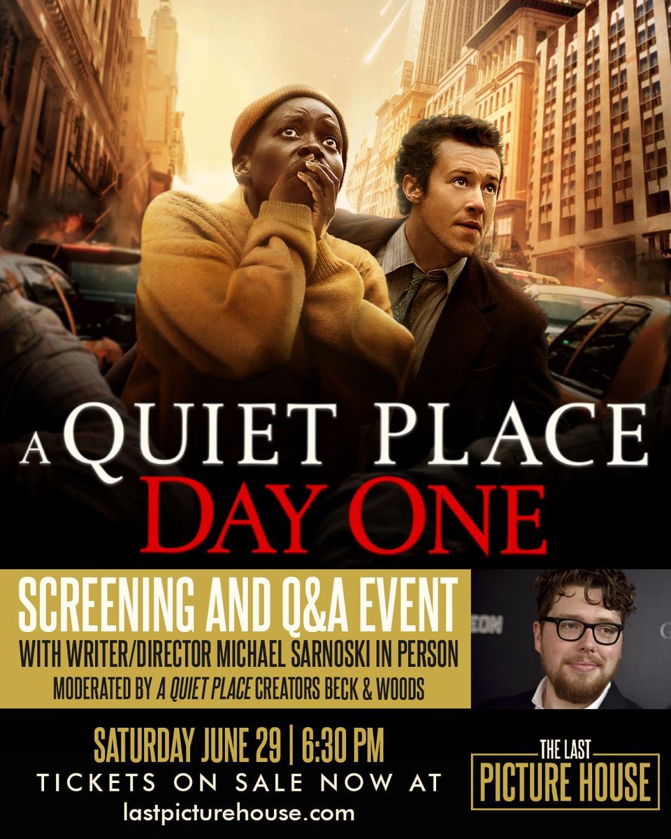 On June 29th, watch A Quiet Place: Day One followed by an in-person Q&amp;A with writer/director Michael Sarnoski at <a href="/thelastpichouse/">The Last Picture House</a> 

Grab your tickets down below 👇 
buff.ly/4cTpwA3 

#VisitQuadCities #AQuietPlace