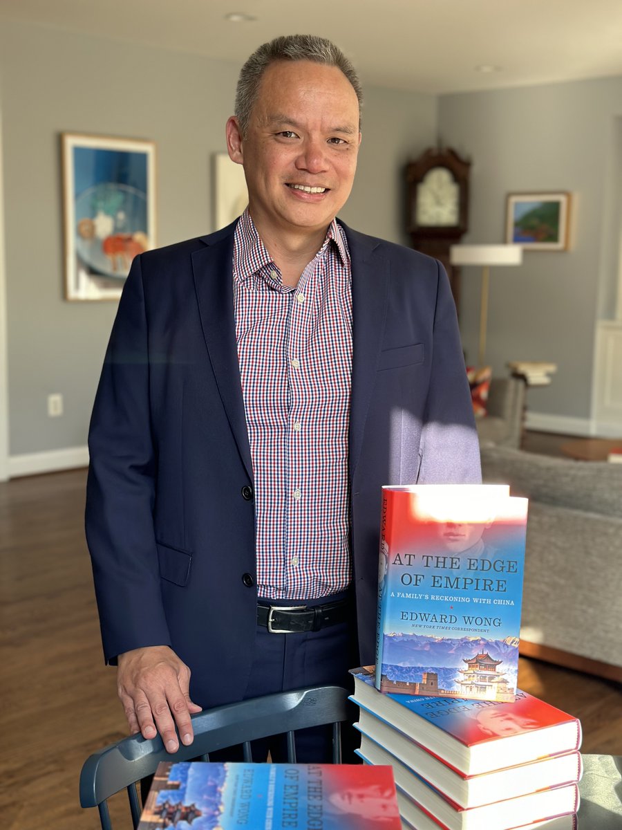 Edward Wong (@ewong) on Twitter photo It's launch day for At the Edge of Empire! — a book on China I've been writing my entire life. Join me at Politics & Prose in DC at 7 pm, with <a href="/ishaantharoor/">Ishaan Tharoor</a>. Here's a <a href="/nytimes/">The New York Times</a> excerpt: nyti.ms/45AyPlS. More info on the book and ordering here: penguinrandomhouse.com/books/602734/a… It's launch day for At the Edge of Empire! — a book on China I've been writing my entire life. Join me at Politics & Prose in DC at 7 pm, with <a href="/ishaantharoor/">Ishaan Tharoor</a>. Here's a <a href="/nytimes/">The New York Times</a> excerpt: nyti.ms/45AyPlS. More info on the book and ordering here: penguinrandomhouse.com/books/602734/a…