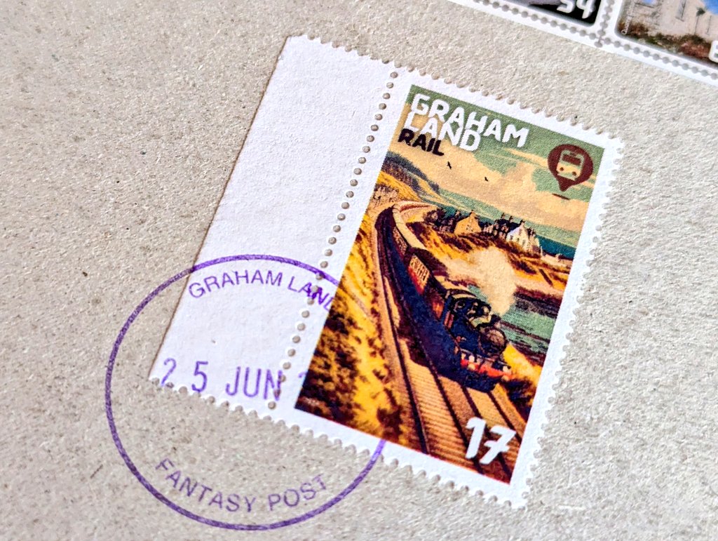 One of our latest Graham Land Cinderella stamps used on a customer order for the first time 😊✉️ #philately #stamps #trains