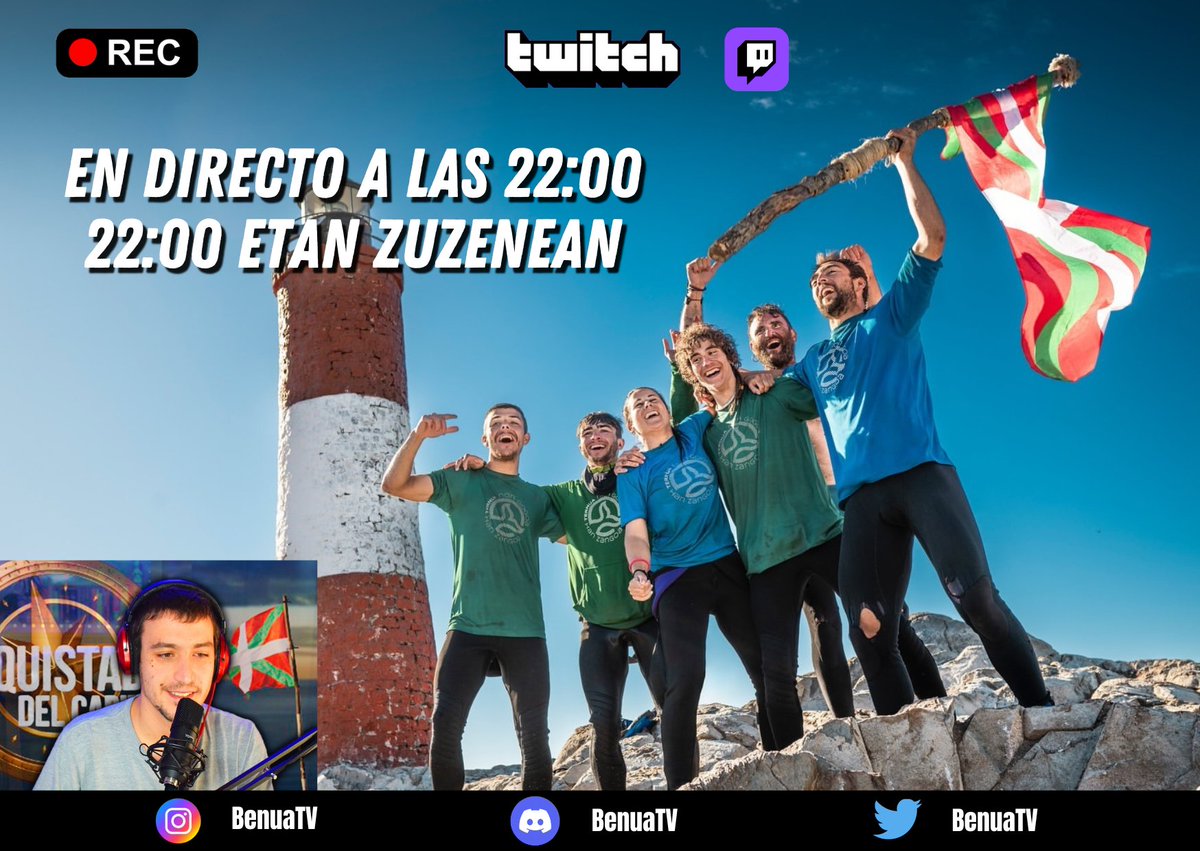 benuatv's tweet photo. 🔴¡¡YA QUEDA POCO!! A las 22:00 vente al directo de #twitchtv para comentar el #conquisfinalETB ! 6 meses de programas y de directos, mil esker guztioi!! @elconquis_etb https://t.co/gXbmFwSOAz https://t.co/pQJUAAxUDs