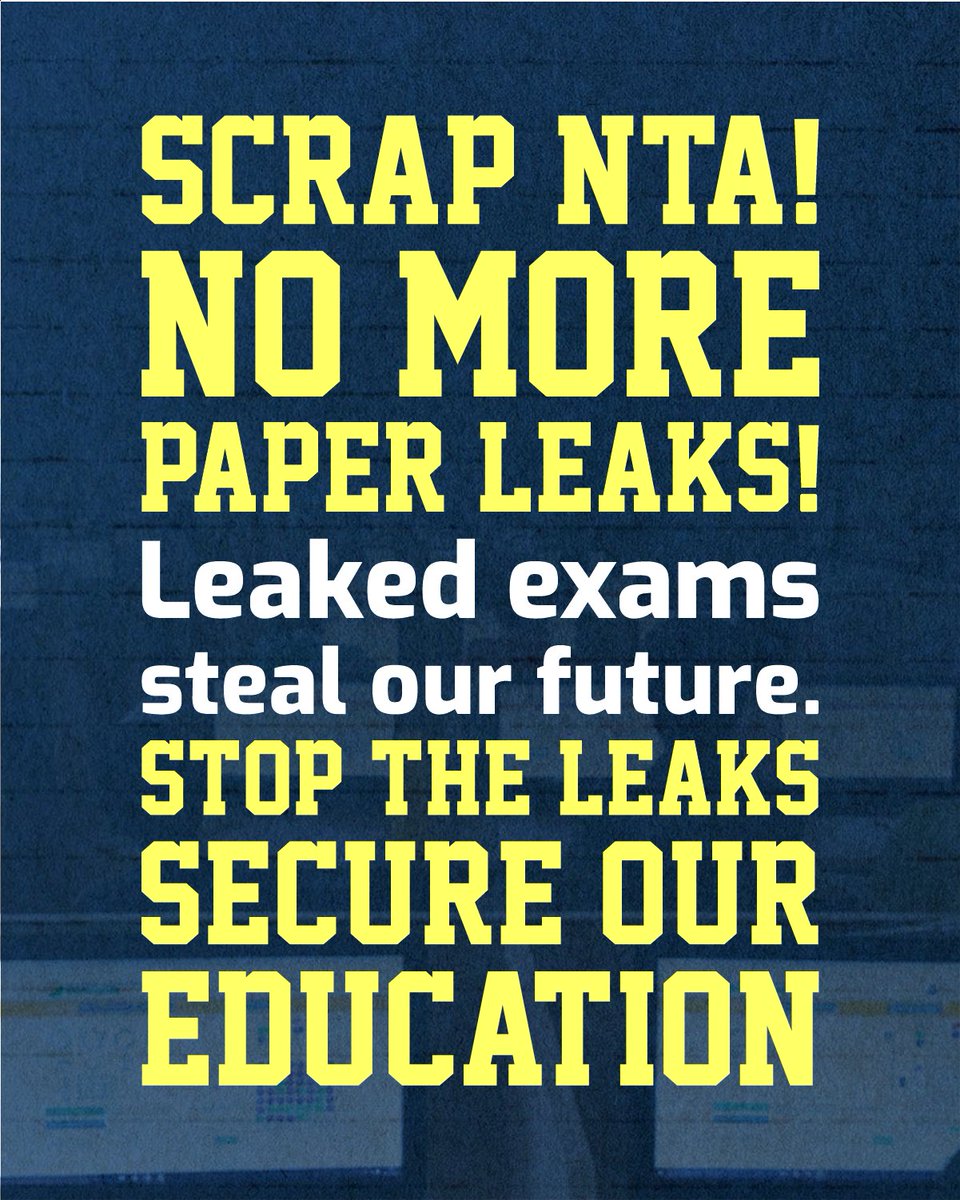 sioamu's tweet image. The mismanagement of national-level exams is the result of a nexus between the government and bureaucracy that is apathetic towards students. Nothing short of the resignation of the Edu. Minister and the scrapping of the NTA is acceptable!
#ScrapNTA
#EducationMinisterMustResign