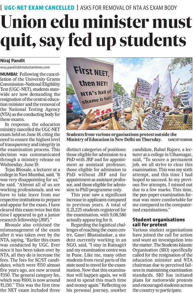 sioamu's tweet image. The mismanagement of national-level exams is the result of a nexus between the government and bureaucracy that is apathetic towards students. Nothing short of the resignation of the Edu. Minister and the scrapping of the NTA is acceptable!
#ScrapNTA
#EducationMinisterMustResign