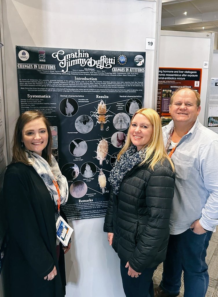 Anja Erasmus, PhD 🇿🇦 (@anja_erasmus20) on Twitter photo Had a great poster session with this <a href="/NSF/">U.S. National Science Foundation</a> funded <a href="/GnathiidGnation/">The Sikkel Lab</a> <a href="/NWU_WRG/">NWU_WRG</a> project on cryptofauna like _Gnathia jimmybuffetti_ <a href="/SASAqS_society/">Southern African Society of Aquatic Scientists</a> <a href="/SETAC_Africa/">SETAC Africa</a>
<a href="/NicoJSmit1/">Nico J Smit</a> <a href="/KerryAHadfield/">Kerry Hadfield Malherbe</a> Had a great poster session with this <a href="/NSF/">U.S. National Science Foundation</a> funded <a href="/GnathiidGnation/">The Sikkel Lab</a> <a href="/NWU_WRG/">NWU_WRG</a> project on cryptofauna like _Gnathia jimmybuffetti_ <a href="/SASAqS_society/">Southern African Society of Aquatic Scientists</a> <a href="/SETAC_Africa/">SETAC Africa</a>
<a href="/NicoJSmit1/">Nico J Smit</a> <a href="/KerryAHadfield/">Kerry Hadfield Malherbe</a>