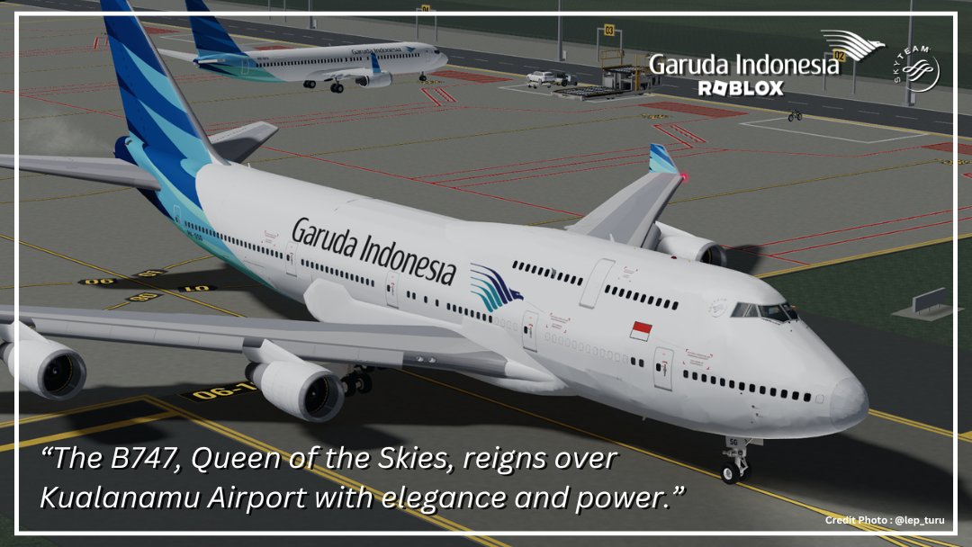 "Queen of the Skies: B747 reigns over Kualanamu with elegance and power."

"Sang Ratu Langit: B747 berkuasa di Kualanamu dengan elegansi dan kekuatan."

#roblox #roaviation #robloxdev #robloxairlines #fypage #fyp #fypシ゚