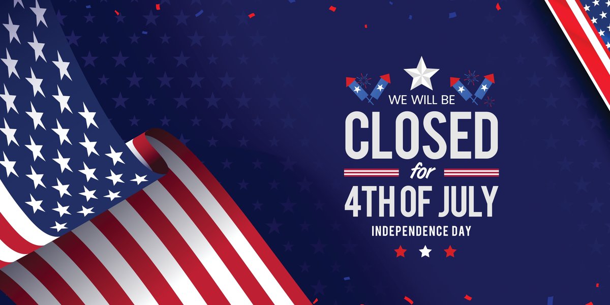 We will be closed Thursday, July 4 and Friday, July 5 in observance of Independence Day. We will be back in the office on Monday, July 8

Estaremos cerrados Jueves 4 y el Viernes 5 de Julio en conmemoración del Día de la Independencia. Volveremos a la oficina el Lunes 8 de Julio