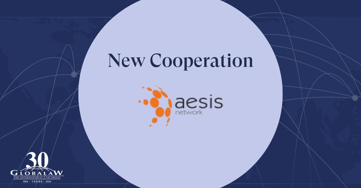 Globalawlegal's tweet image. Globalaw is pleased to announce that it has entered into a cooperation with #AESIS, a leading global insurance broker network!

Read the press release: bit.ly/3L0vaEA

#RiskManagement #RiskExposure