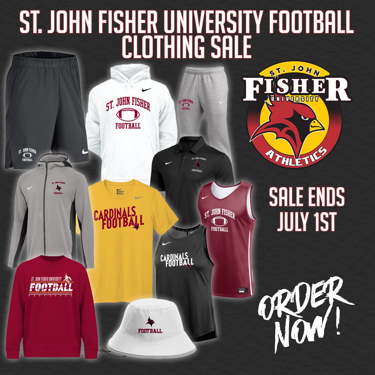 SjfFootball's tweet image. One more chance before our 2024 season to get geared up in your Fisher Football favorites! #CardinalCode #BTD 

bsnteamsports.com/shop/SJFFB619