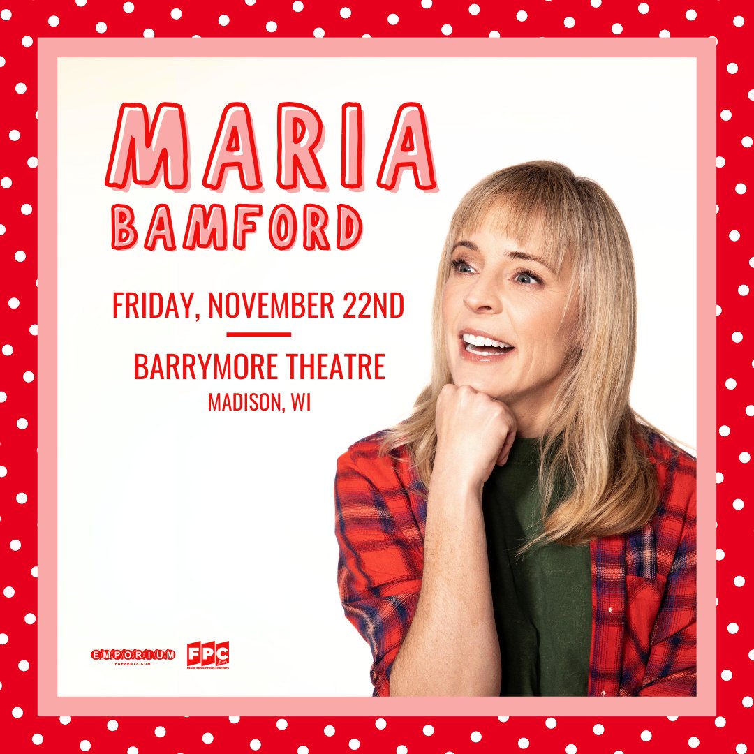 FPC Live (@fpclivemusic) on Twitter photo JUST ANNOUNCED! Comedian Maria Bamford live at <a href="/barrymorelive/">Barrymore Theatre</a> in Madison, WI on Friday, November 22!
Get Tickets this Friday at 10am: bit.ly/mbmad1122 JUST ANNOUNCED! Comedian Maria Bamford live at <a href="/barrymorelive/">Barrymore Theatre</a> in Madison, WI on Friday, November 22!
Get Tickets this Friday at 10am: bit.ly/mbmad1122