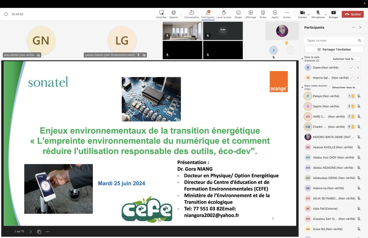 ODCSenegal's tweet image. Nos apprenants ont eu le privilège de participer à un webinaire enrichissant sur &quot;L&apos;empreinte environnementale du numérique&quot; animé par le Dr. Gora NIANG. 🌍
Ensemble, nous explorons des solutions pour un avenir numérique plus vert! 🌱
#MoisVert  #EcoDev  #AmalNjariñAskanwi
