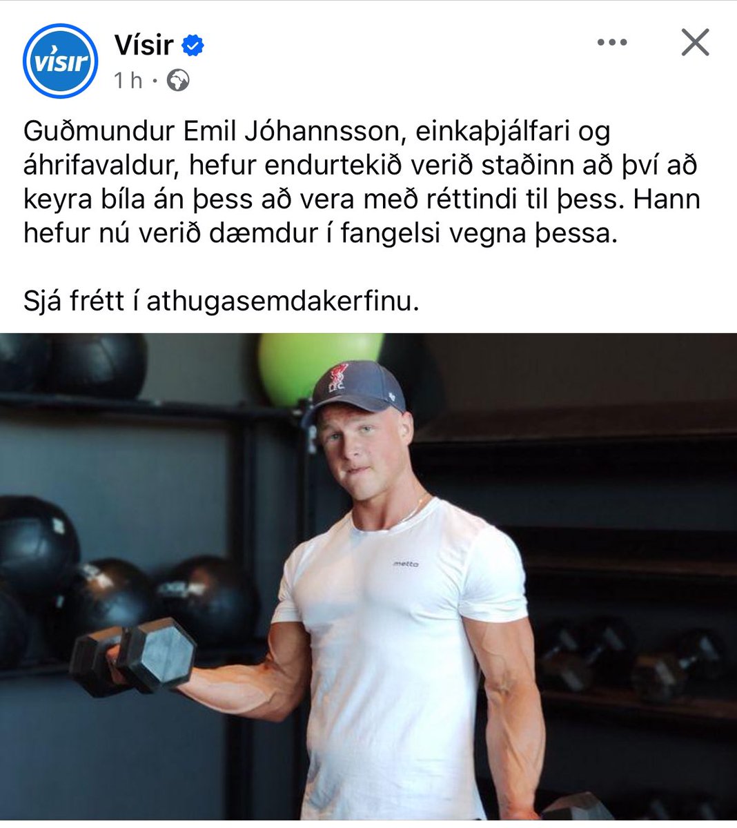 Eftir langan dag var gaman að sja þennan sterapung lenda i þvi 🤣
Fáum við nokkuð gym content frá klefanum <a href="/GummiEmil/">Gummi Emil</a> 🤣