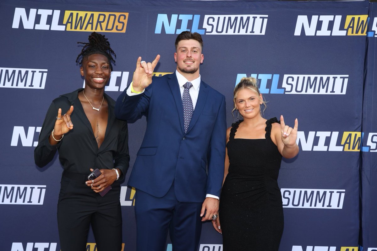 PackSoftball's tweet photo. .@paydenbordeau representing the Pack alongside members of Women’s Basketball and Football at the @NILSummit this past weekend! https://t.co/0YjG0PQ2sM
