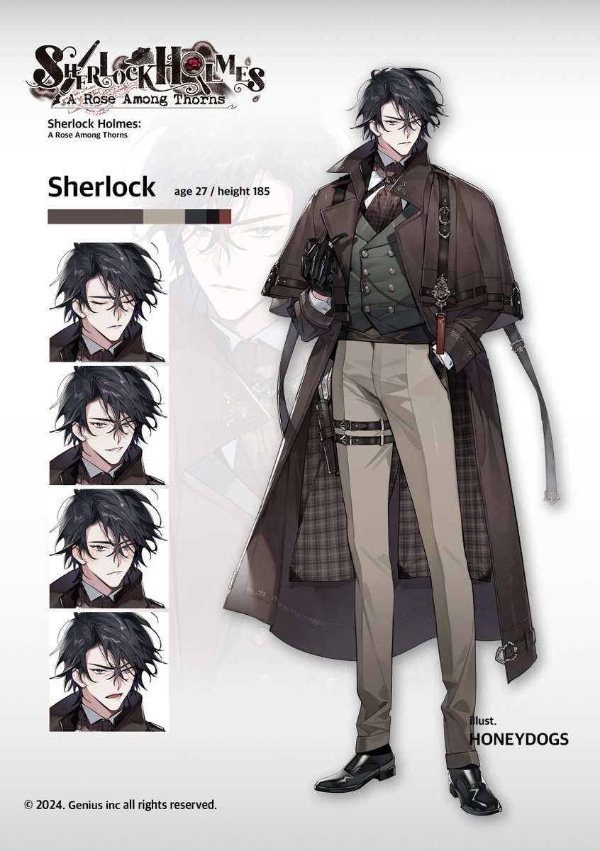 honeydogs_00's tweet photo. Hi! I worked on the character design and illustrations of the main characters of <Sherlock Holmes: A Rose Among Thorns>.
I am always grateful that I can draw it. So, Please enjoy it!☺️❤️

▶Download：https://t.co/5YkGzsXjxt https://t.co/VhICCufDV9