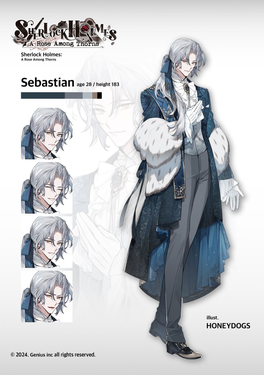 honeydogs_00's tweet photo. Hi! I worked on the character design and illustrations of the main characters of <Sherlock Holmes: A Rose Among Thorns>.
I am always grateful that I can draw it. So, Please enjoy it!☺️❤️

▶Download：https://t.co/5YkGzsXjxt https://t.co/VhICCufDV9