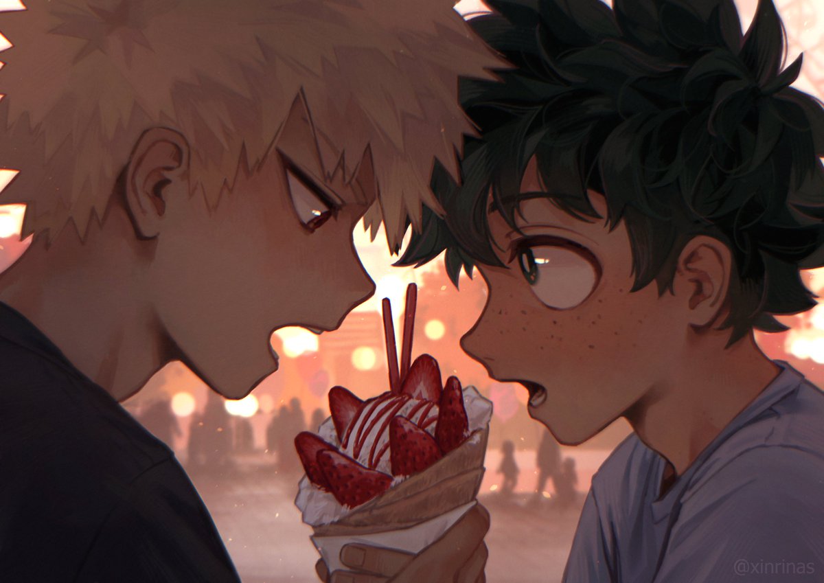 going to the amusement park and holding hands and sharing crepes 🧡💚

#bkdk #勝デク