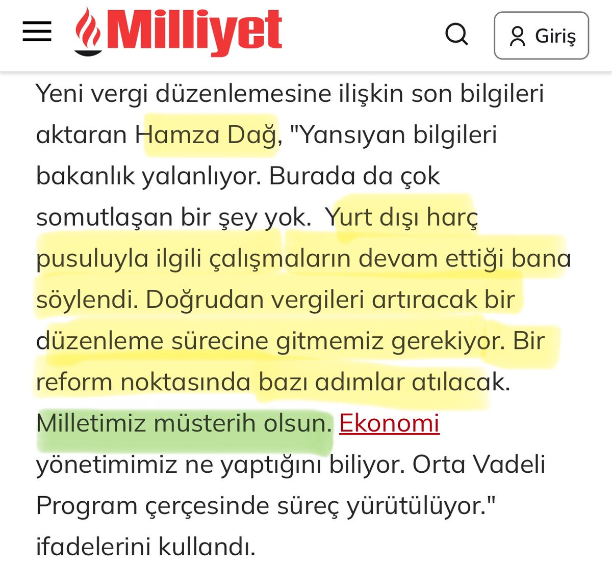 Hamza Dağ:  “Vergileri artırmamız gerek. Milletimizin içi rahat olsun”

Bizim içimiz hiç rahat değil sayın <a href="/avhamzadag/">HAMZA DAĞ</a> . 

Yurt dışı çıkış harcının bırakın 500₺ olmasını 151₺ dahi olmasını istemiyoruz. 

Milletinizin müsterih olması için tabanı ilgilendiren zamlardan