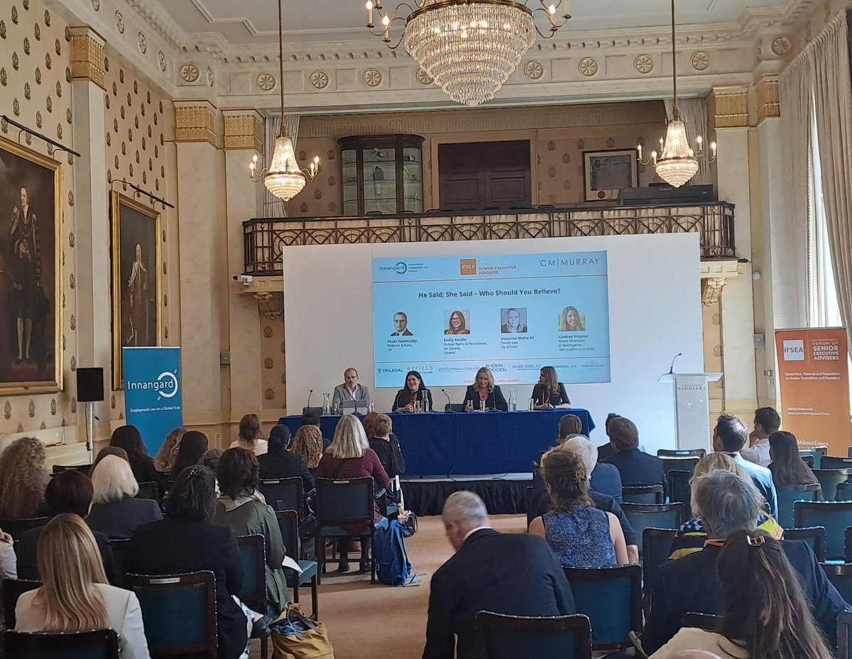 Our brilliant panel exploring "He Said; She Said - Who Should You Believe?" when dealing with allegations of sexual and other serious wrongdoing. #IFSEAConference2024