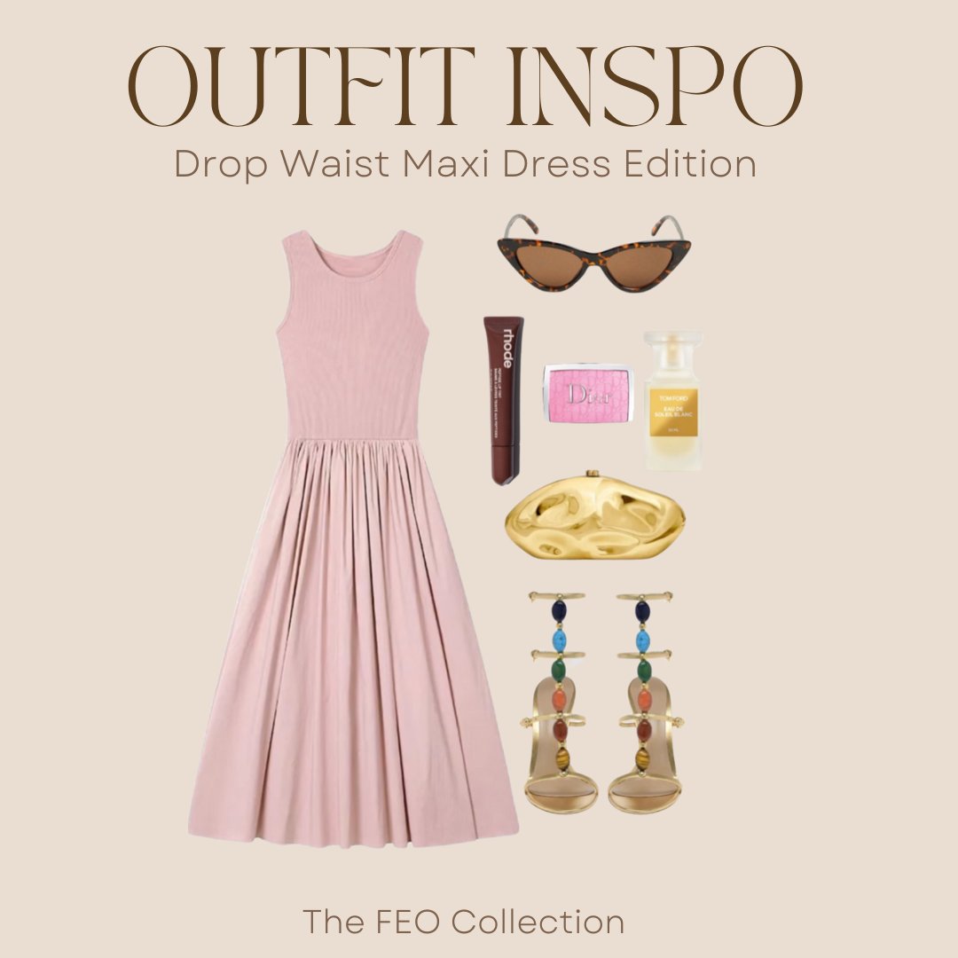 feocollection's tweet photo. Outfit Inspo featuring our Pink Cotton Jersey Drop Waist Maxi Dress 🩷 Get The Look Here: https://t.co/vJHMlHBkCC https://t.co/jT9AfIf7j6