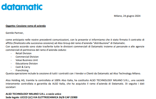 WebMarkeThink's tweet image. E Datamatic diventa svizzera entrando a far parte di Also...

#itdistribution