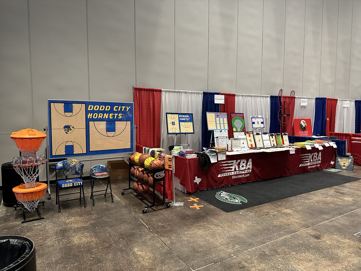 KBA_Coach's tweet image. All set up and ready to go @AustinTGCA ! Stop by and see us today or tomorrow. @Tabchoops @THSCAcoaches @NABC1927