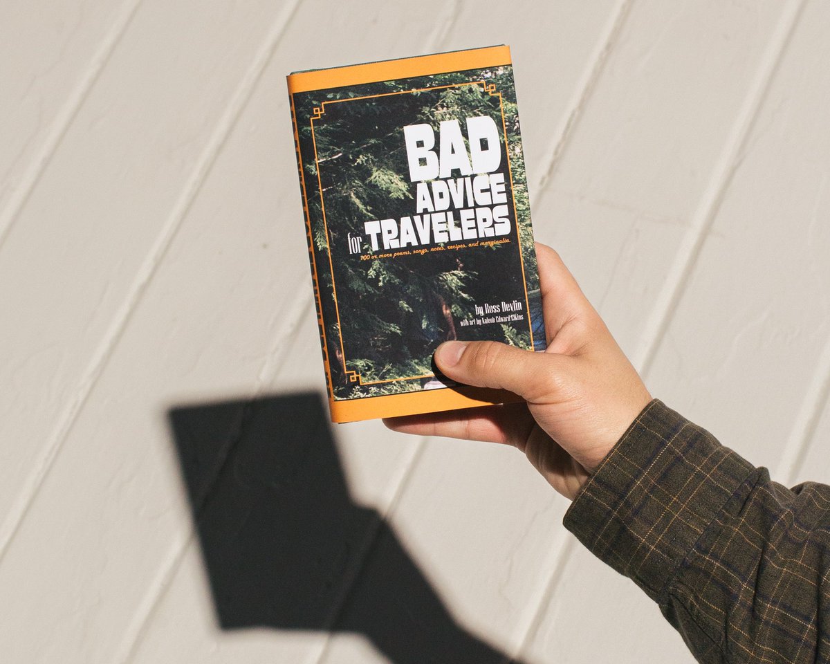BossDevlin's tweet image. The book titled “Bad Advice for Travelers” arrives August 2024 thru new Memphis, TN publishing imprint Giant Body. I’ll be in new york city this weekend with copies. Thank you to ppl who have shown love and support during this journey