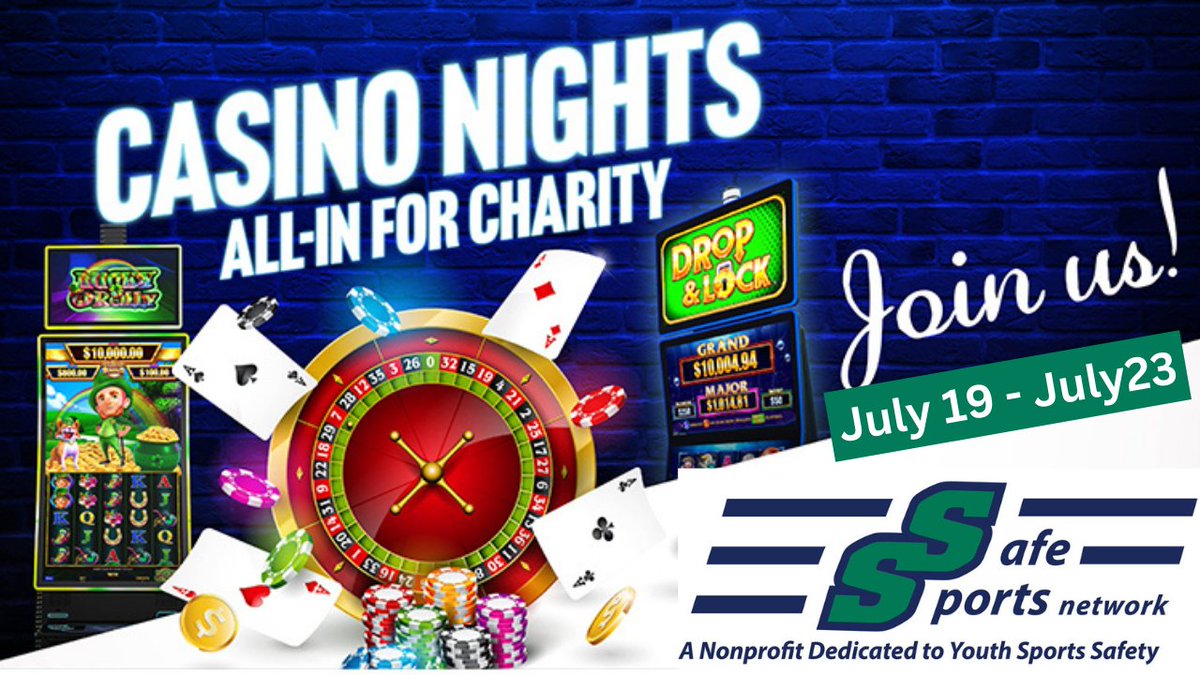 Let's go ALL-IN for charity!
Starting Tomorrow! Join us at the Filotimo Casino from July 19th - July 23rd. Your support helps young athletes in your community! #playlikearebel