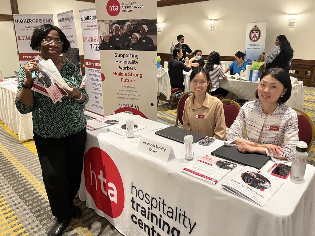 htac75's tweet image. On June 7th, we attended the Youth Job Fair at Lawrence Heights Community Centre and met with young people to discuss career opportunities in the hospitality industry. We were also invited by the Chelsea Hotel, Toronto to participate in their Wellness Fair on June 18th.