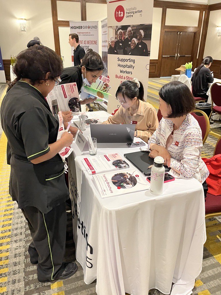 htac75's tweet image. On June 7th, we attended the Youth Job Fair at Lawrence Heights Community Centre and met with young people to discuss career opportunities in the hospitality industry. We were also invited by the Chelsea Hotel, Toronto to participate in their Wellness Fair on June 18th.