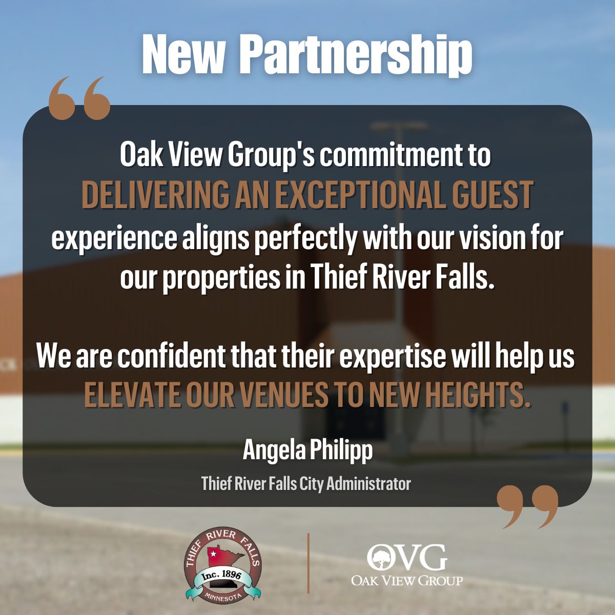 OVG (@oakviewgroup) on Twitter photo The City of Thief River Falls has selected Oak View Group to be the new operator for <a href="/TheREA/">RalphEngelstadArena</a> & the Huck Olson Memorial Civic Center, starting July 1, 2024!
We're excited to bring our expertise and passion to Thief River Falls!
#OakViewGroup #ThiefRiverFalls #OVGManaged The City of Thief River Falls has selected Oak View Group to be the new operator for <a href="/TheREA/">RalphEngelstadArena</a> & the Huck Olson Memorial Civic Center, starting July 1, 2024!
We're excited to bring our expertise and passion to Thief River Falls!
#OakViewGroup #ThiefRiverFalls #OVGManaged