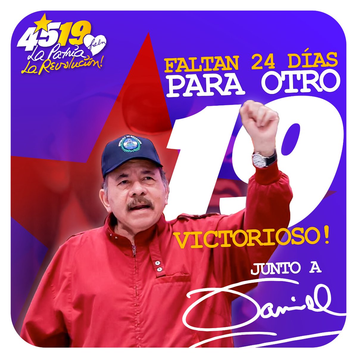 Estamos a 24 días para celebrar otro victorioso 19 de julio 🔴⚫️ en nuestra #Nicaragua 🇳🇮 Bendita y siempre libre!!

Cuántos estamos listos??  ✊

#4519LaPatriaLaRevolucion