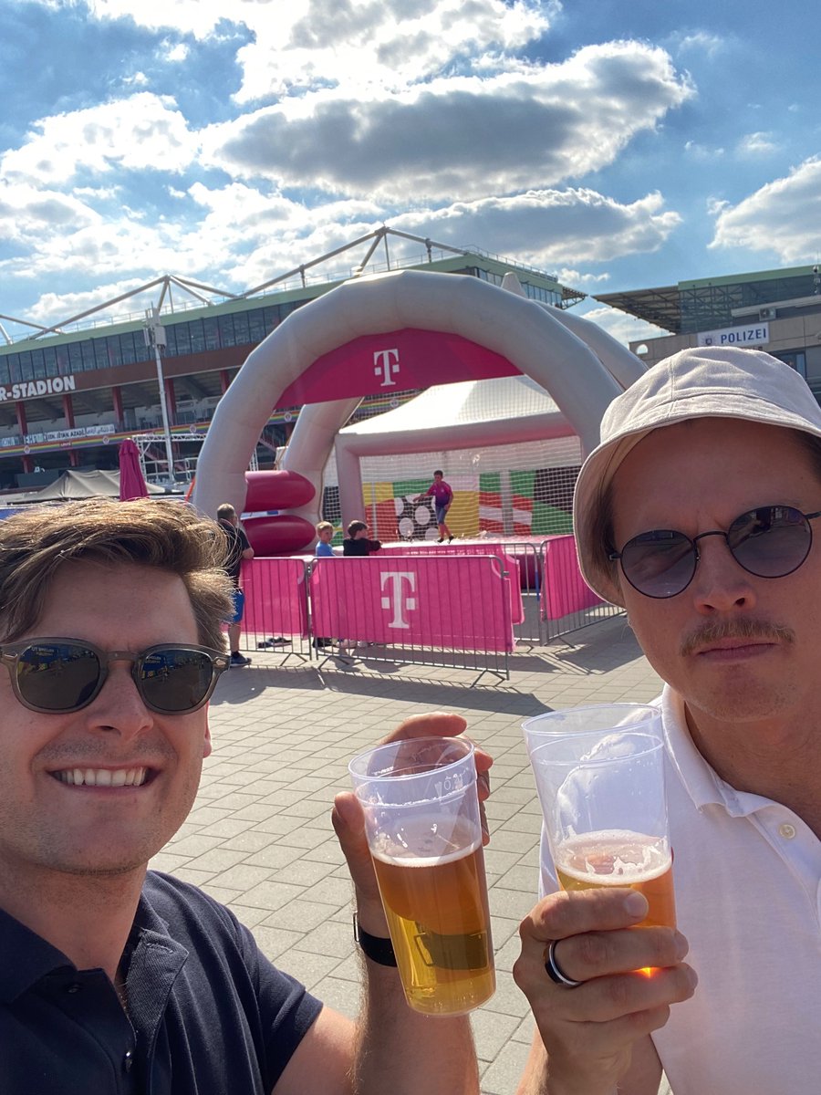 EurenLauri's tweet photo. @conner_omalley drinking 500 pints for 5G in every German Euro fan zone. Sponsored by the strongest telco! 

Today's pint count: 301 https://t.co/iN4UUqz2hp