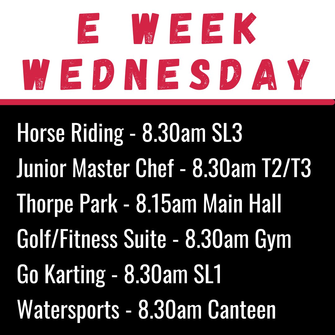 Roundwood_Park's tweet photo. Reminders for those on trips tomorrow - Wednesday 26 June
Year 7 - Interhouse Sports Day at school - PE kit &amp; trainers (boots &amp; shin pads if playing football).
WATER BOTTLES &amp; SUNSCREEN ESSENTIAL for everyone!
#rpseweek https://t.co/tHWEz2pLIs