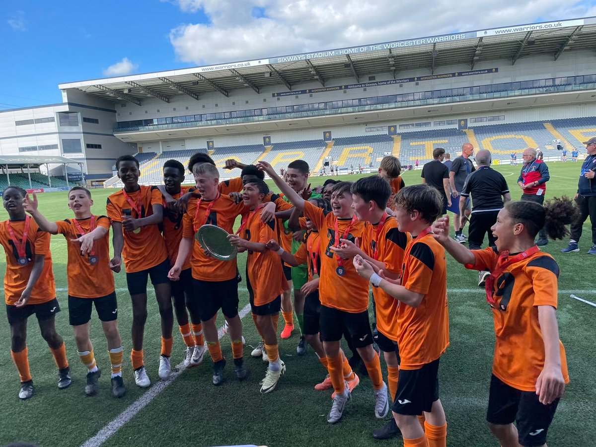 SalfordCouncil's tweet photo. What a weekend! Salford's U15 Girls, U14 Boys, and U13 Boys teams all brought home the trophy from the English Schools’ FA Competition Finals. Congratulations to all the amazing players and coaches! You deserved this  🎉⚽ https://t.co/MLBKZuUkh3