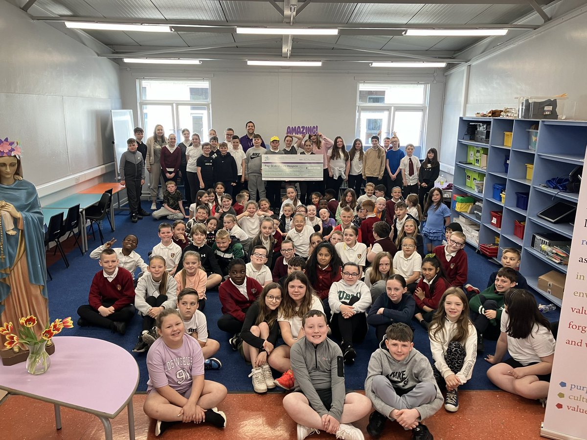 MrsSerfs's tweet photo. A massive well done to our @stserfs_7 who completed the Wear Yellow Walk in aid of @StAndrewHospice and raised an unbelievable amount of £1,656.44!! We couldn’t be prouder of you and can only imagine the amazing things the hospice will be able to do with your donations! https://t.co/VyyYDdzekR