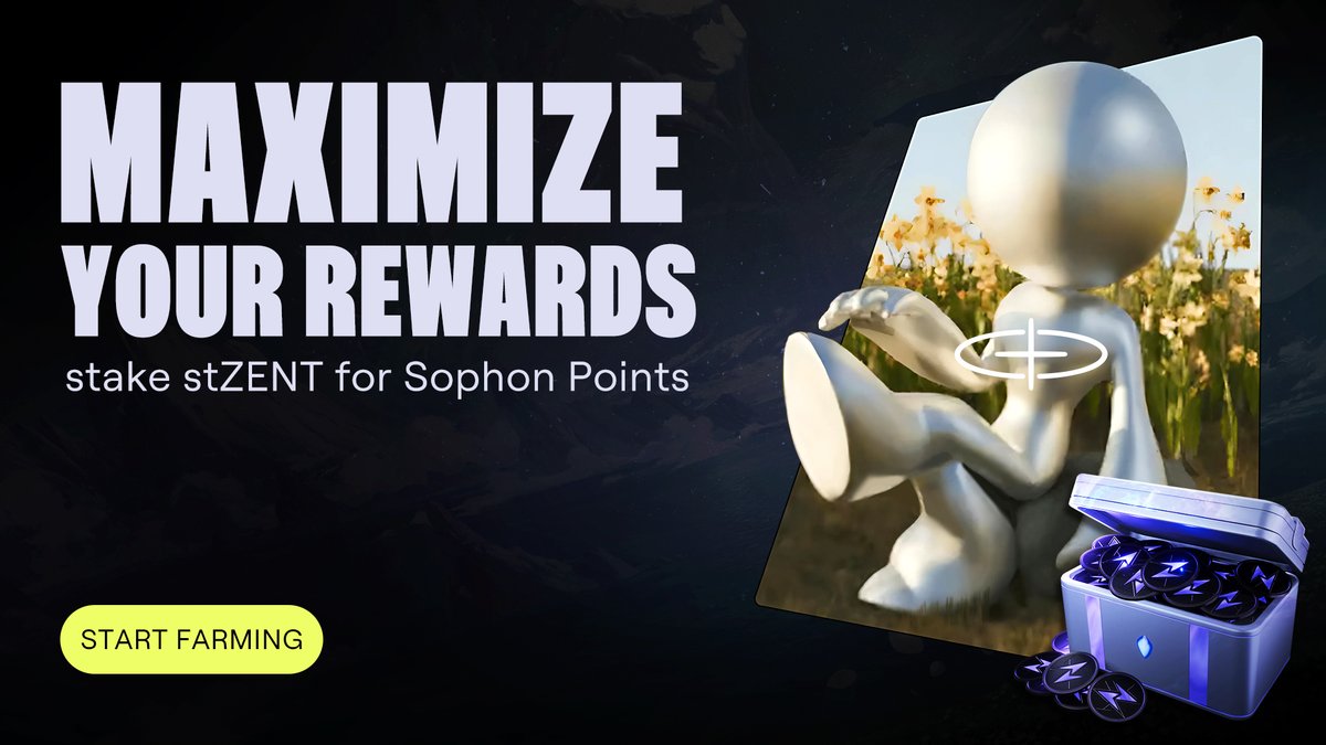 zentry's tweet image. The time has come to maximize your infused ZENT rewards with @sophon! 

Stake your stZENT tokens for Sophon Points to become eligible for their upcoming SOPH airdrop.

Live now: farm.sophon.xyz/farm 
Blog with full details: link.zentry.com/Stake-stZENT-S…