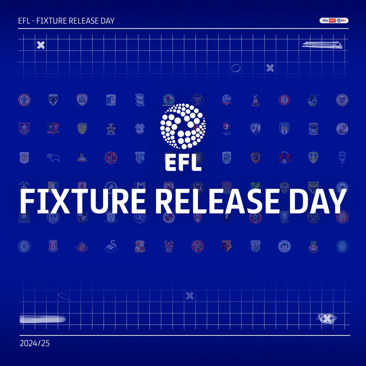 EFL's tweet photo. #EFLFixtureReleaseDay is here! 😍

Here's all you need to know: 🔗👇

#EFL