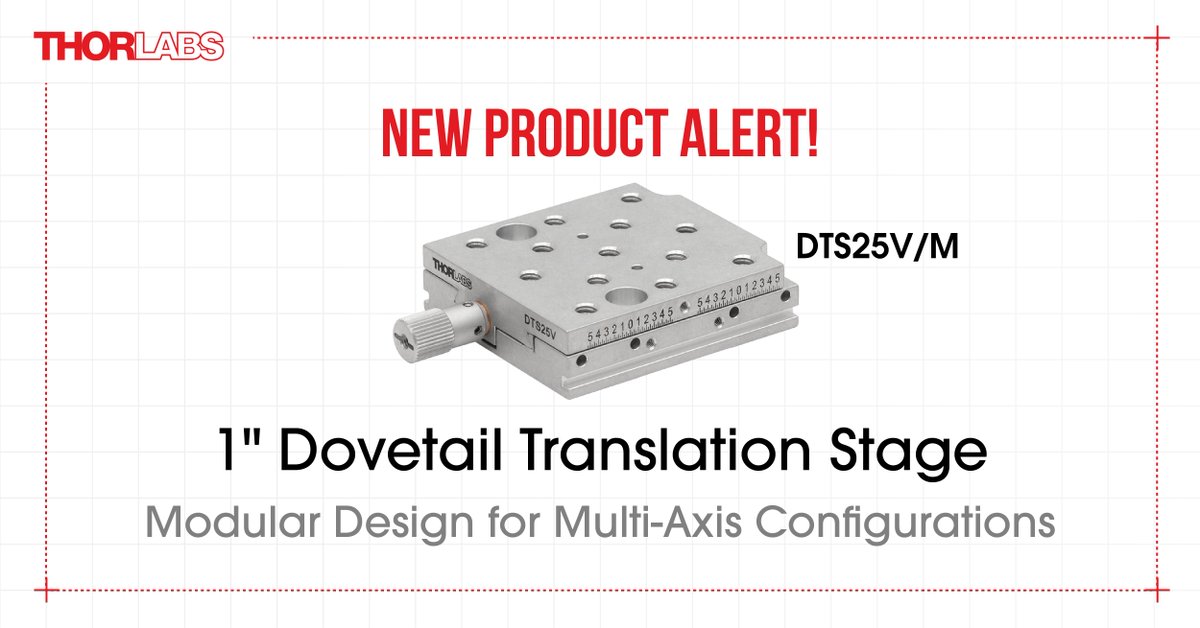 Thorlabs's tweet image. Introducing Thorlabs&apos; new vacuum-compatible dovetail translation stage!

Learn more at thorlabs.com/newgrouppage9.….

#VacuumStage #LinearStage #ManualStage #DovetailStage