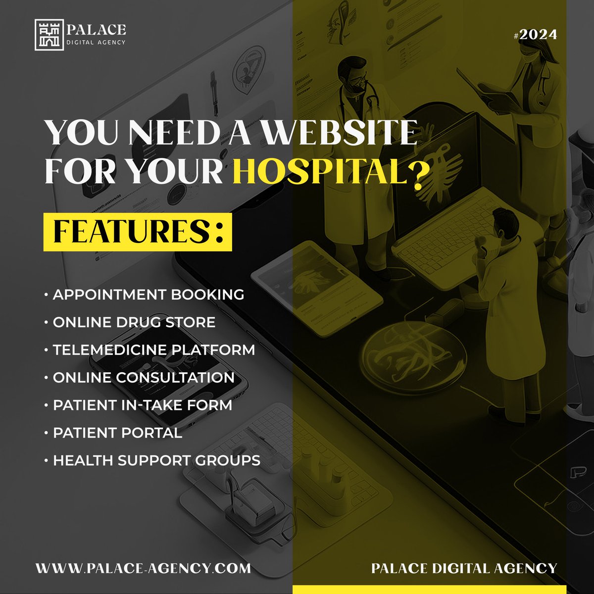 PalaceAgency1's tweet image. 👇Transform Your Hospital&apos;s Digital Presence!

Is your hospital in need of a cutting-edge website?

We&apos;ve got you covered! #🚀

#webdevelopper #businessintelligence #morocco