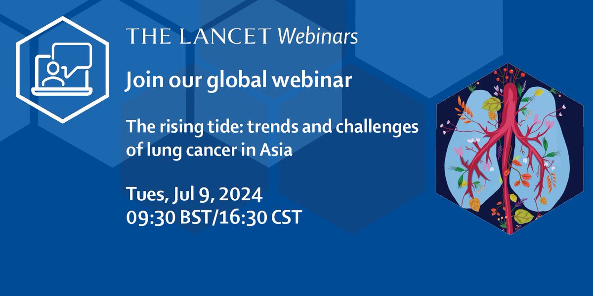 The Lancet (@thelancet) on Twitter photo Hear from our Series authors during our upcoming webinar on the trends and challenges of #LungCancer in Asia as part of our cross-journal Review Series from <a href="/eClinicalMed/">eClinicalMedicine – The Lancet Discovery Science</a>, <a href="/LancetRH_SEAsia/">The Lancet Reg Health-Southeast Asia</a>, and <a href="/LancetRH_WPac/">The Lancet Reg Health-West Pacific</a>.
Register now: hubs.li/Q02CtvlW0
🗓️ Jul 9, 09:30 BST/16:30 CST Hear from our Series authors during our upcoming webinar on the trends and challenges of #LungCancer in Asia as part of our cross-journal Review Series from <a href="/eClinicalMed/">eClinicalMedicine – The Lancet Discovery Science</a>, <a href="/LancetRH_SEAsia/">The Lancet Reg Health-Southeast Asia</a>, and <a href="/LancetRH_WPac/">The Lancet Reg Health-West Pacific</a>.
Register now: hubs.li/Q02CtvlW0
🗓️ Jul 9, 09:30 BST/16:30 CST