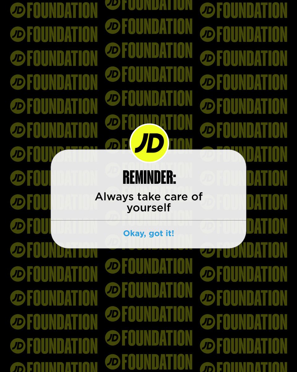 You’ve got a text! 🙌

It’s World Wellbeing Week, and we're sharing this alert with you today…

Wellbeing goes beyond physical health, it encompasses mental health, emotional wellbeing and a sense of community. 🌎

What’s your go-to wellness activity?

#JDFoundation #Wellbeing