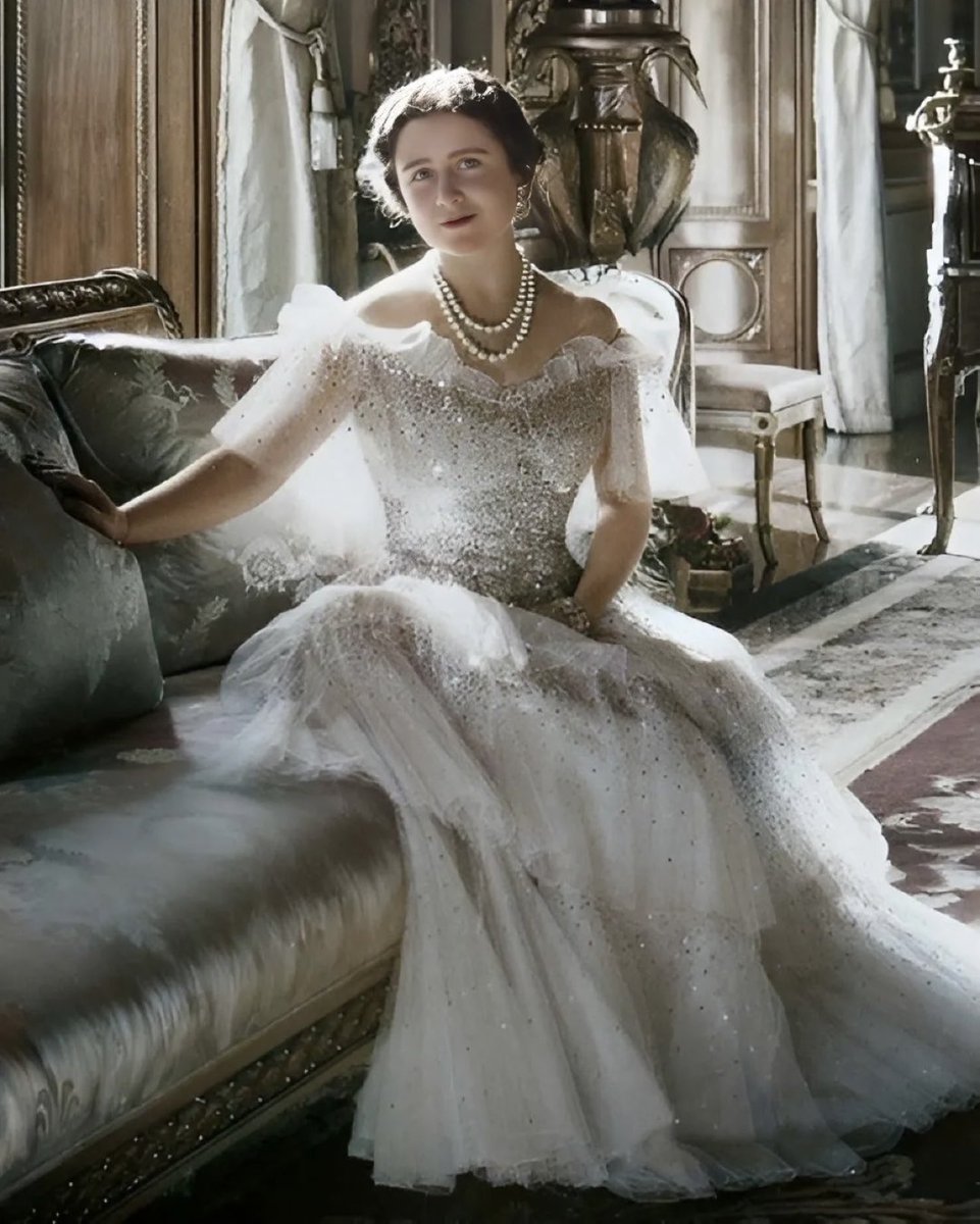 The lovely Elizabeth Bowes-Lyon who became Queen Elizabeth, the Queen  Mother,whose family descended from the Royal House of Scotland. (Born in  1900.)